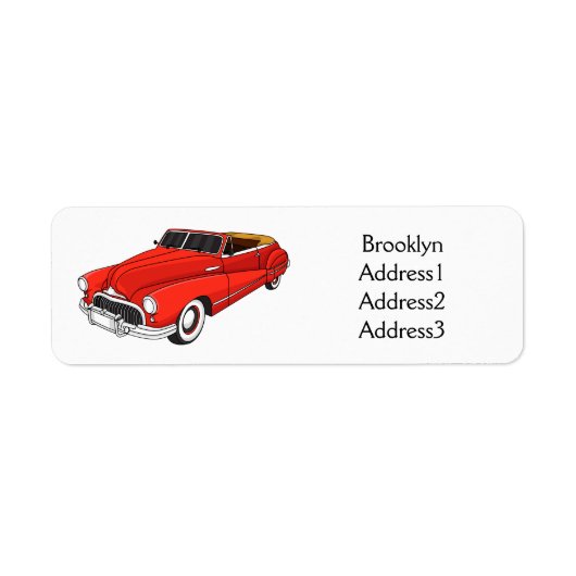 Classic red 1948 automobile etiket (Voorkant)