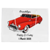 Classic red 1948 automobile groot cadeauzakje (Achterkant)