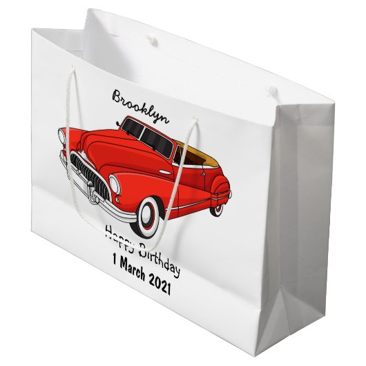 Classic red 1948 automobile groot cadeauzakje (Voorkant Gekanteld)