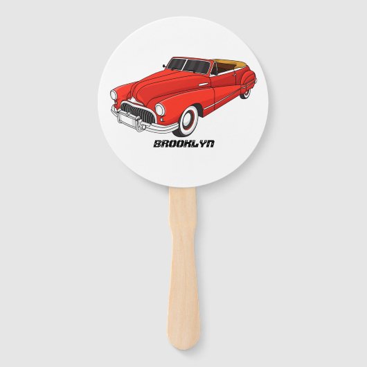 Classic red 1948 automobile handwaaier (Voorkant)