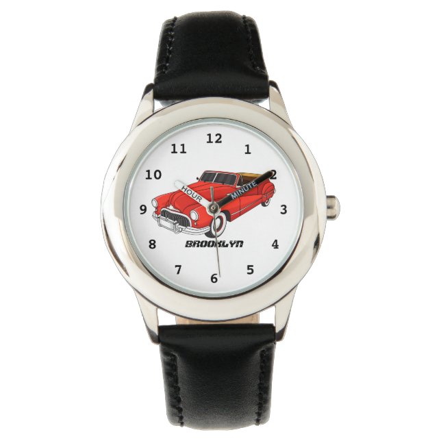 Classic red 1948 automobile horloge (Voorkant)