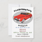 Classic red 1948 automobile kaart (Voorkant)