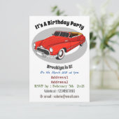 Classic red 1948 automobile kaart (Staand voorkant)