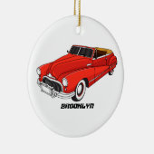 Classic red 1948 automobile keramisch ornament (Rechts)