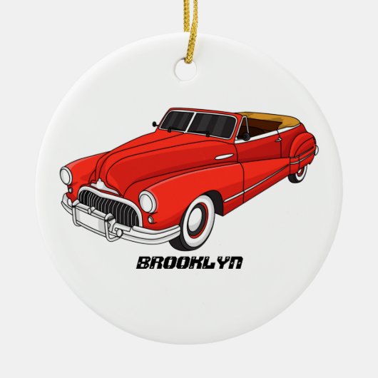Classic red 1948 automobile keramisch ornament (Voorkant)
