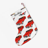 Classic red 1948 automobile kleine kerstsok (Achterkant (Hangend))
