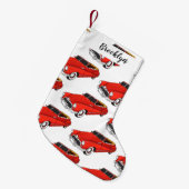 Classic red 1948 automobile kleine kerstsok (Voorkant (Hangend))