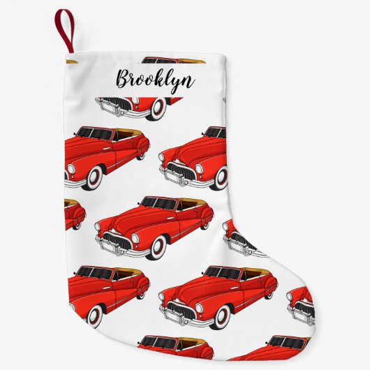 Classic red 1948 automobile kleine kerstsok (Voorkant)