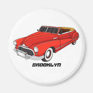 Classic red 1948 automobile magneet