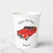 Classic red 1948 automobile papieren bekers (Achterkant)