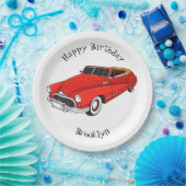 Classic red 1948 automobile papieren bordje (Feest)