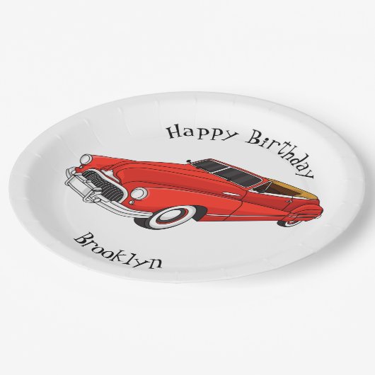 Classic red 1948 automobile papieren bordje (Gekanteld)