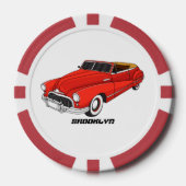 Classic red 1948 automobile poker chips (Voorkant)