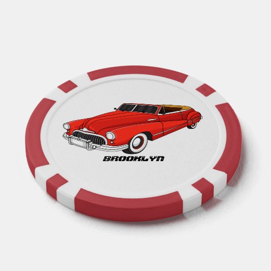 Classic red 1948 automobile poker chips (Enkel)