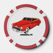 Classic red 1948 automobile poker chips (Achterkant)