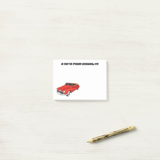 Classic red 1948 automobile post-it® notes (Op bureau)