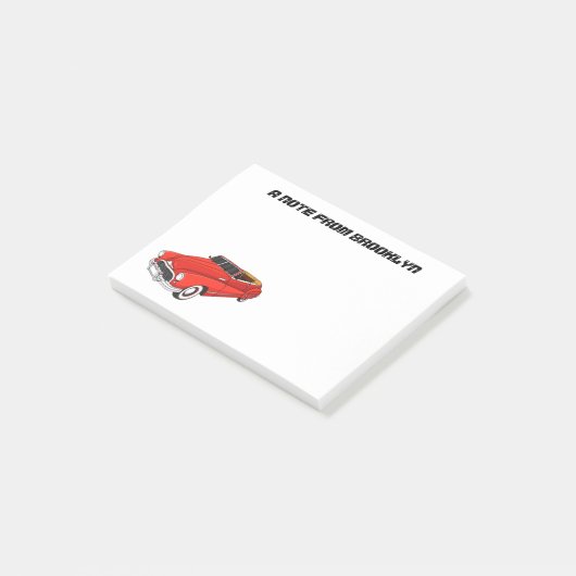 Classic red 1948 automobile post-it® notes (Schuin)