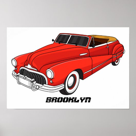 Classic red 1948 automobile poster (Voorkant)