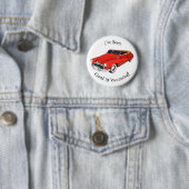 Classic red 1948 automobile ronde button 5,7 cm (In situ)