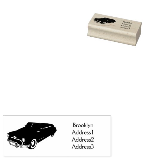 Classic red 1948 automobile rubberstempel (Gestempeld)