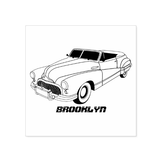 Classic red 1948 automobile rubberstempel (Afrduk)
