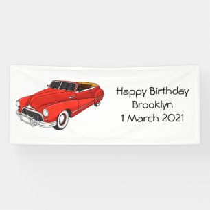 Classic red 1948 automobile spandoek