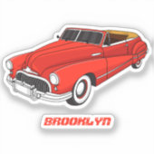 Classic red 1948 automobile sticker (Voorkant)