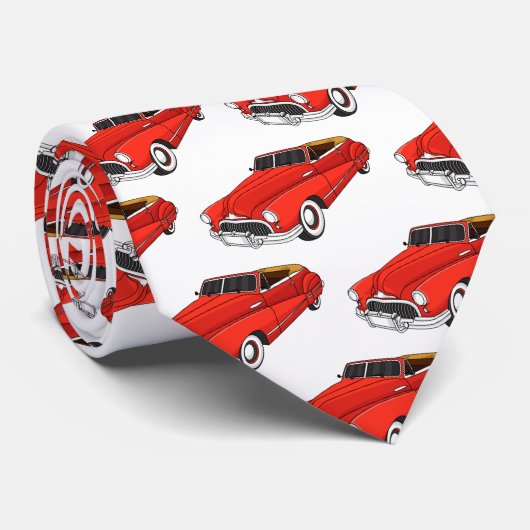 Classic red 1948 automobile stropdas (Opgerold)