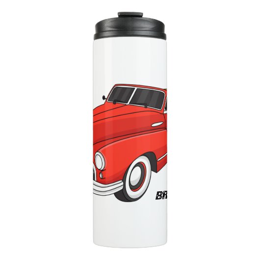 Classic red 1948 automobile thermosbeker (Voorkant)