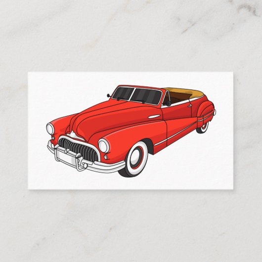Classic red 1948 automobile visitekaartje (Achterkant)