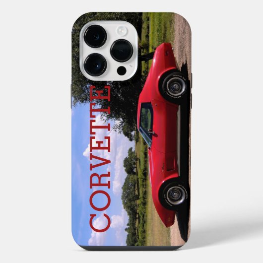 Classic Red 1975 Corvette Stingray iPhone Hoesje (Achterkant)