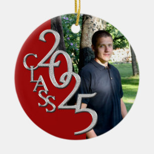 Classic Red 2025 Afstuderen Foto Keramisch Ornament