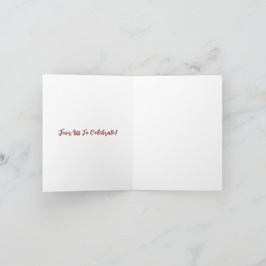 Classic Red Afstuderen Invitation Briefkaart (Binnen)