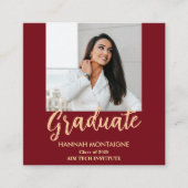 Classic Red Afstuderen Uitnodiging Informatiekaartje (Voorkant)
