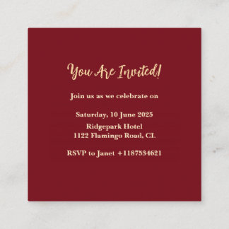 Classic Red Afstuderen Uitnodiging Informatiekaartje