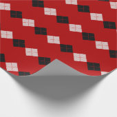 Classic Red and Black Argyle Pattern Cadeaupapier (Hoek)