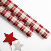 Classic Red and Cream Plaid Wrapping Paper Cadeaupapier