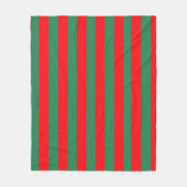 Classic Red and Green Christmas Stripes Fleece Deken (Voorkant)