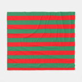 Classic Red and Green Christmas Stripes Fleece Deken (Voorkant (Horizontaal))