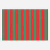 Classic Red and Green Christmas Stripes Inpakpapier Vel (Voorkant 3)