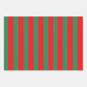 Classic Red and Green Christmas Stripes Inpakpapier Vel (Voorkant 2)