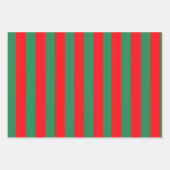 Classic Red and Green Christmas Stripes Inpakpapier Vel (Voorkant)
