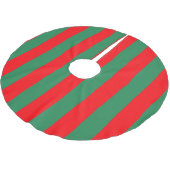 Classic Red and Green Christmas Stripes Kerstboom Rok (Gekanteld)