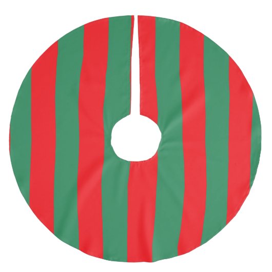 Classic Red and Green Christmas Stripes Kerstboom Rok (Voorkant)