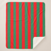 Classic Red and Green Christmas Stripes Sherpa Deken (Voorkant)