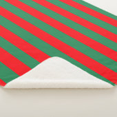 Classic Red and Green Christmas Stripes Sherpa Deken (3/4)