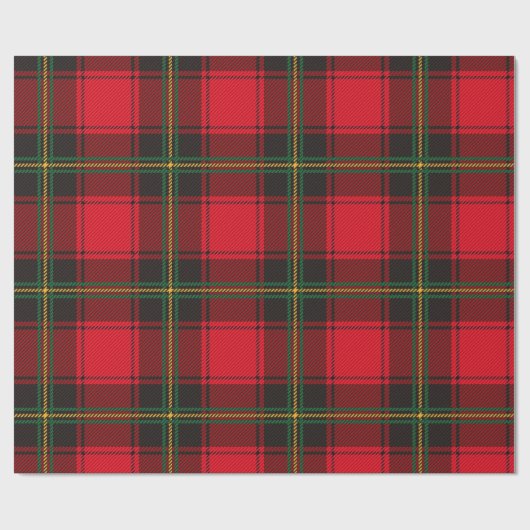 Classic Red and Green Christmas Tartan Plaid Cadeaupapier (Vlak)