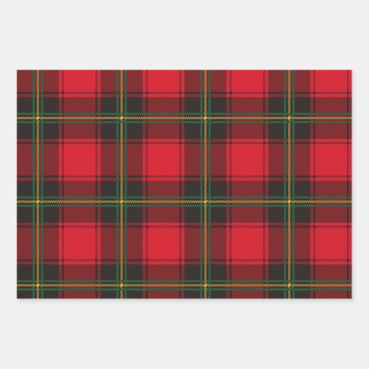 Classic Red and Green Christmas Tartan Plaid Inpakpapier Vel (Voorkant 2)