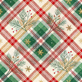 Classic red and green watercolor plaid gift wrap cadeaupapier