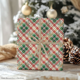 Classic red and green watercolor plaid gift wrap cadeaupapier